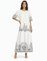 Najla Tribal Maxi Dress – Short Sleeve  Elora