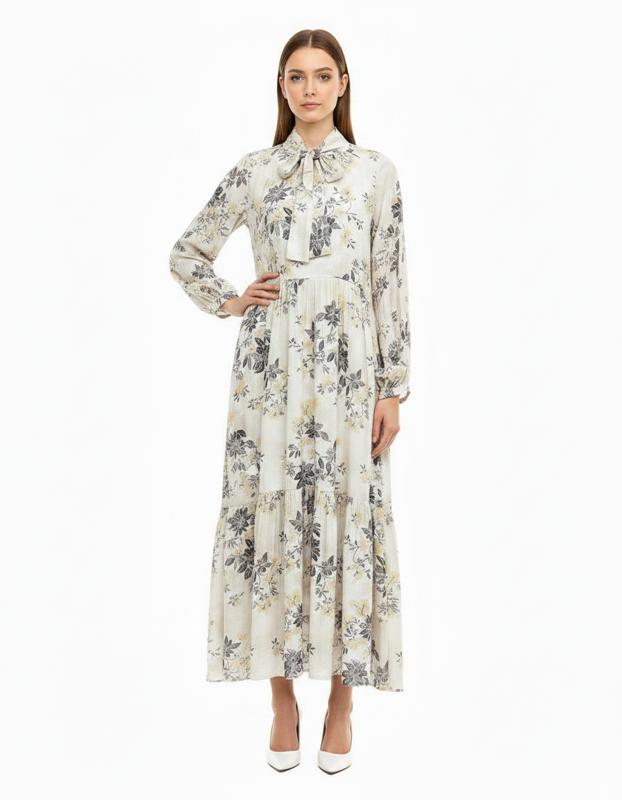 Randa Floral Maxi Dress – V-Neck  Elora