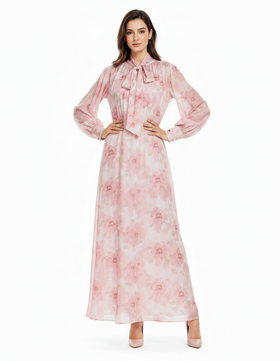 Reem Floral Maxi Dress – Long Sleeve  Elora