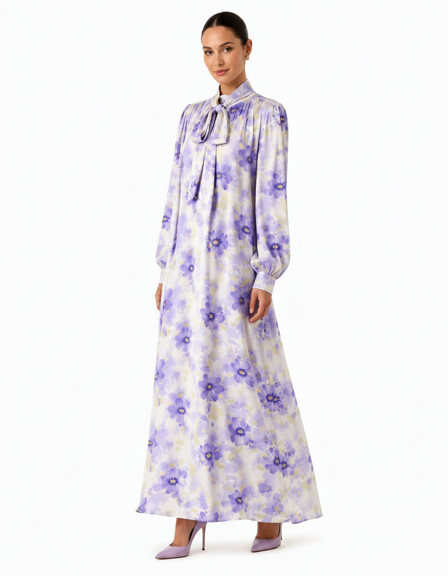 Reem Floral Maxi Dress – Long Sleeve  Elora