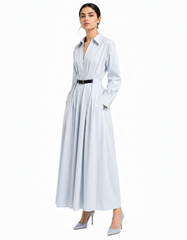 Ruba Cotton Maxi Dress – Belted V-Neck  Elora