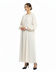 Salwa Cotton Maxi Dress – Relaxed Fit Long Sleeve