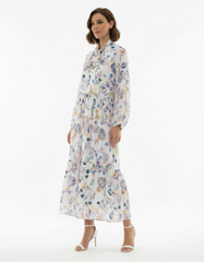 Samar Floral Maxi Dress – Relaxed Fit V-Neck  Elora