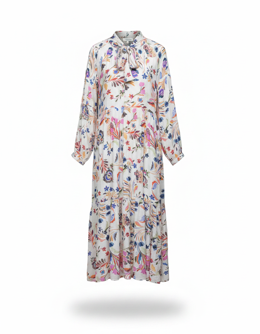 Samar Floral Maxi Dress – Relaxed Fit V-Neck  Elora