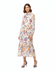 Samar Floral Maxi Dress – Relaxed Fit V-Neck  Elora