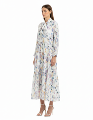 Samar Floral Maxi Dress – Relaxed Fit V-Neck  Elora