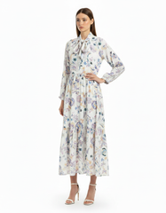 Samar Floral Maxi Dress – Relaxed Fit V-Neck  Elora