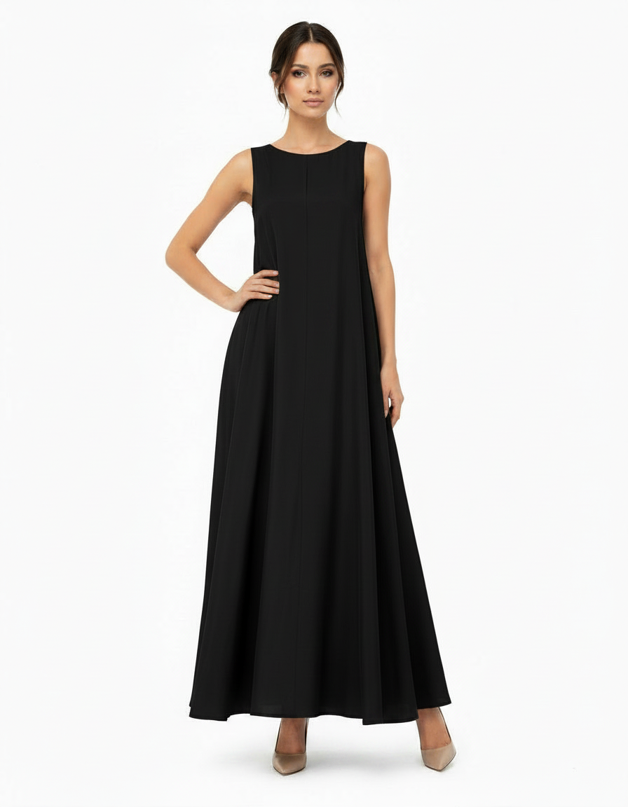 Arwa Viscose Maxi Dress – Sleeveless  Elora