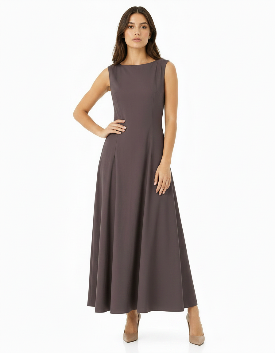 Asma Cotton Maxi Dress – Slim Fit Sleeveless  Elora