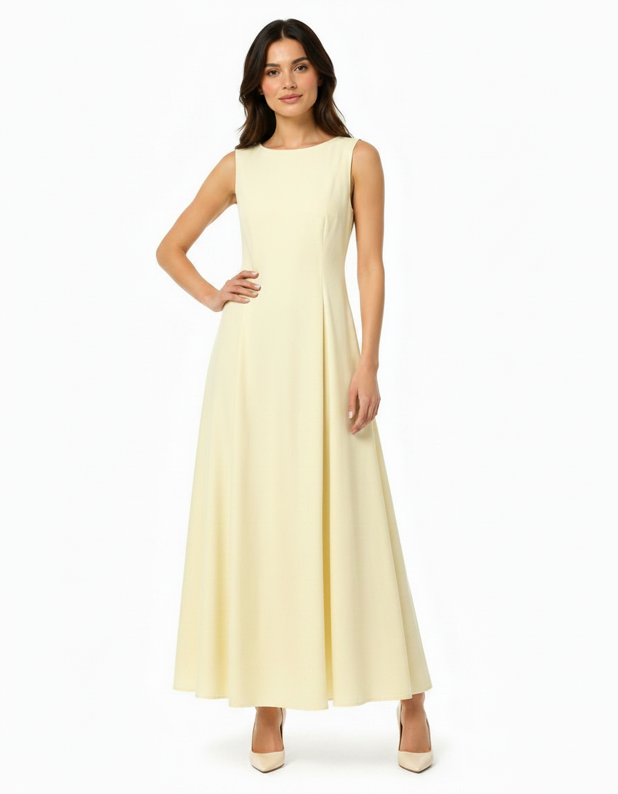 Asma Cotton Maxi Dress – Slim Fit Sleeveless  Elora