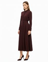 Aseel Cotton Maxi Dress – Button-Front Collared  Elora