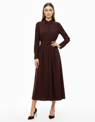 Aseel Cotton Maxi Dress – Button-Front Collared  Elora