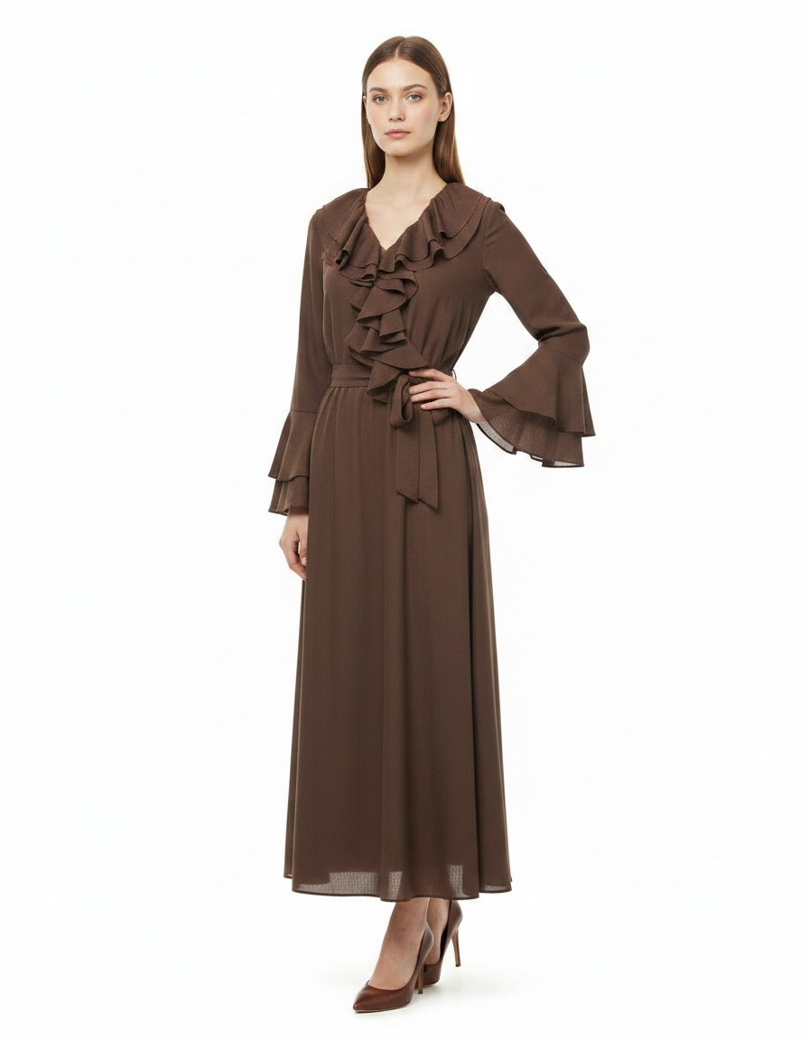 Batoul Everyday Maxi Dress – Pull-On V-Neck  Elora