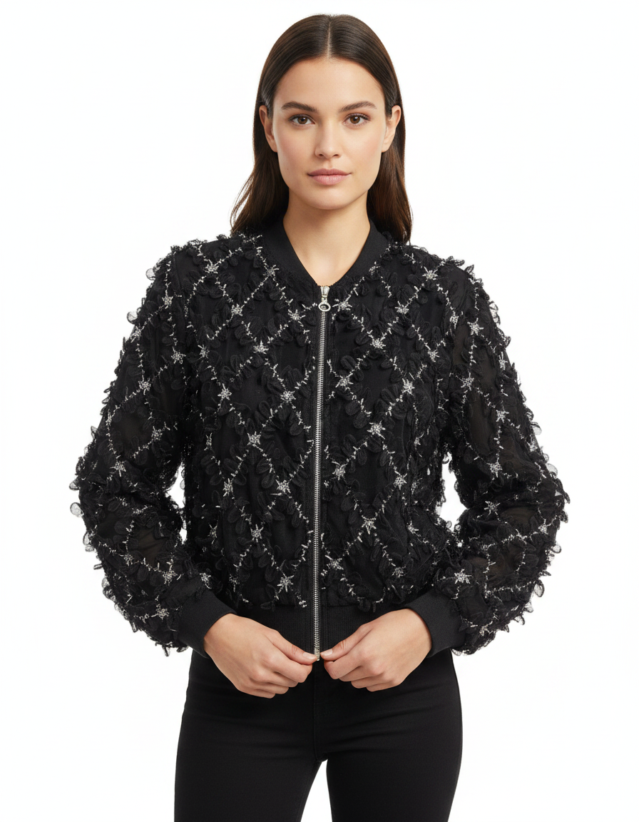 Basma Elegant Cropped Jacket – Long Sleeve  Elora