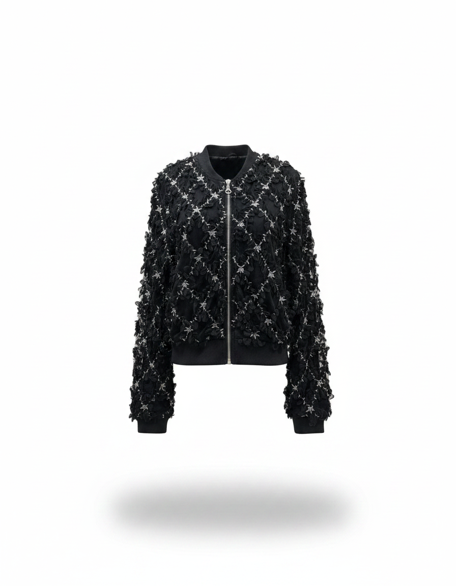 Basma Elegant Cropped Jacket – Long Sleeve  Elora