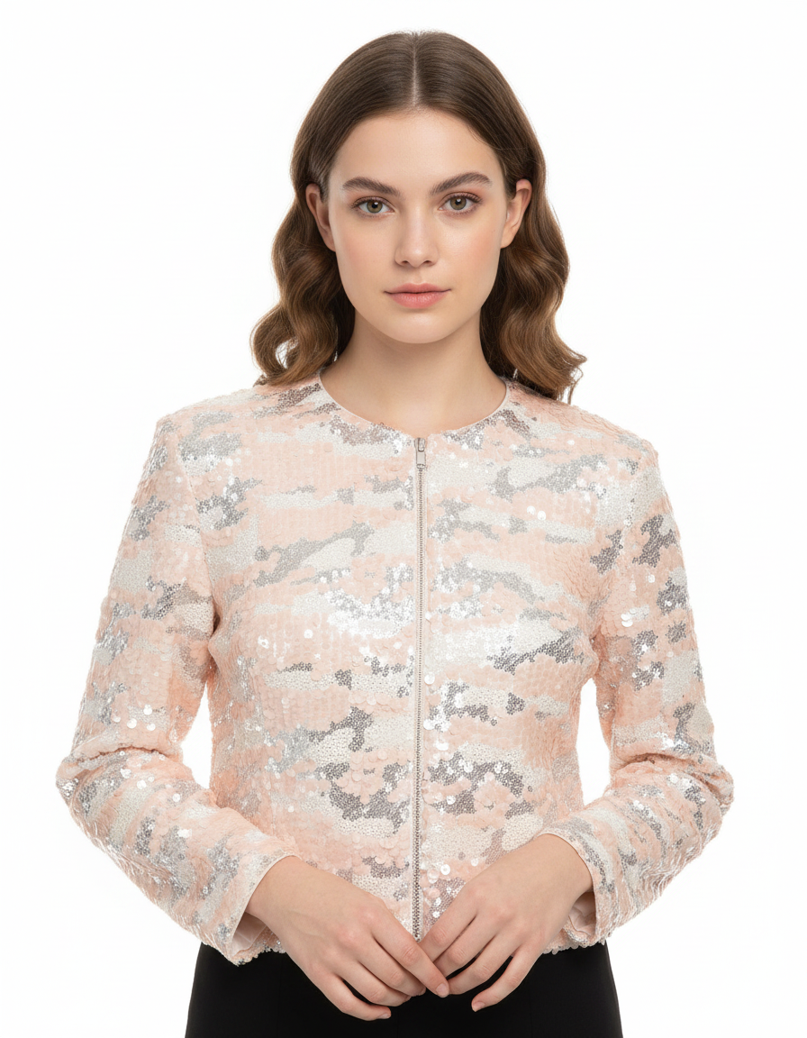Ghina Elegant Cropped Jacket – V-Neck  Elora