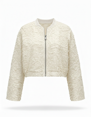 Haifa Leaf Print Cropped Jacket – Long Sleeve  Elora