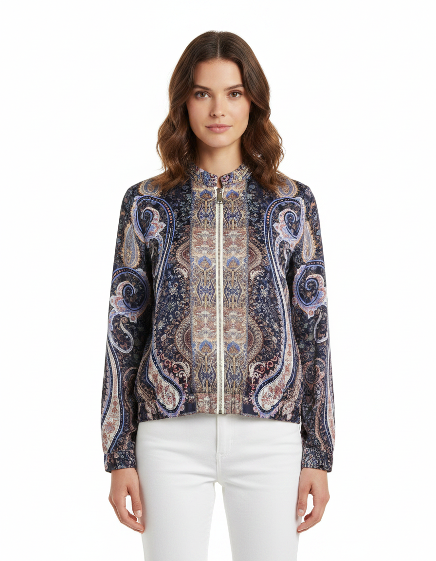 Ibtisam Paisley Cropped Jacket – Long Sleeve  Elora