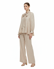 Noor Pleated Co-ord Set – Button-Front Long Sleeve  Elora