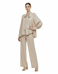 Noor Pleated Co-ord Set – Button-Front Long Sleeve  Elora