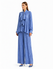 Noor Pleated Co-ord Set – Button-Front Long Sleeve  Elora