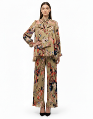 Farah Abstract Co-ord Set – Button-Front Long Sleeve