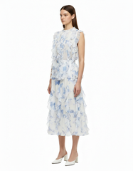 Dima Floral Co-ord Set – Button-Front Sleeveless  Elora