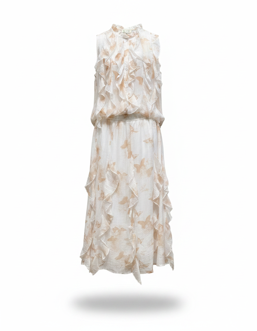 Dima Floral Co-ord Set – Button-Front Sleeveless  Elora