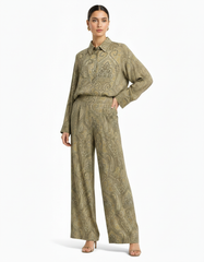 Alia Paisley Co-ord Set – Button-Front Collared  Elora