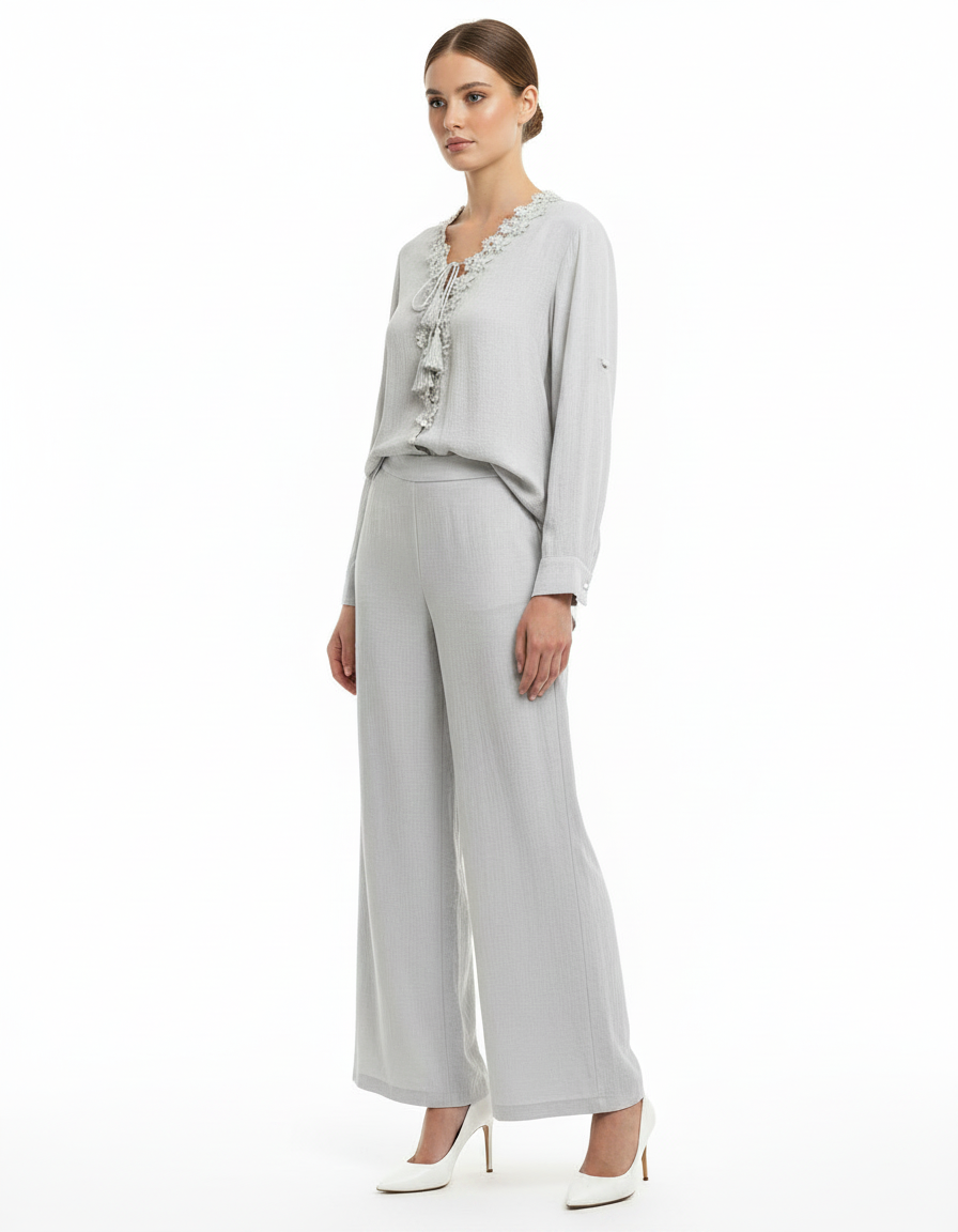 Dalia Cotton Co-ord Set – Button-Front Boat Neck