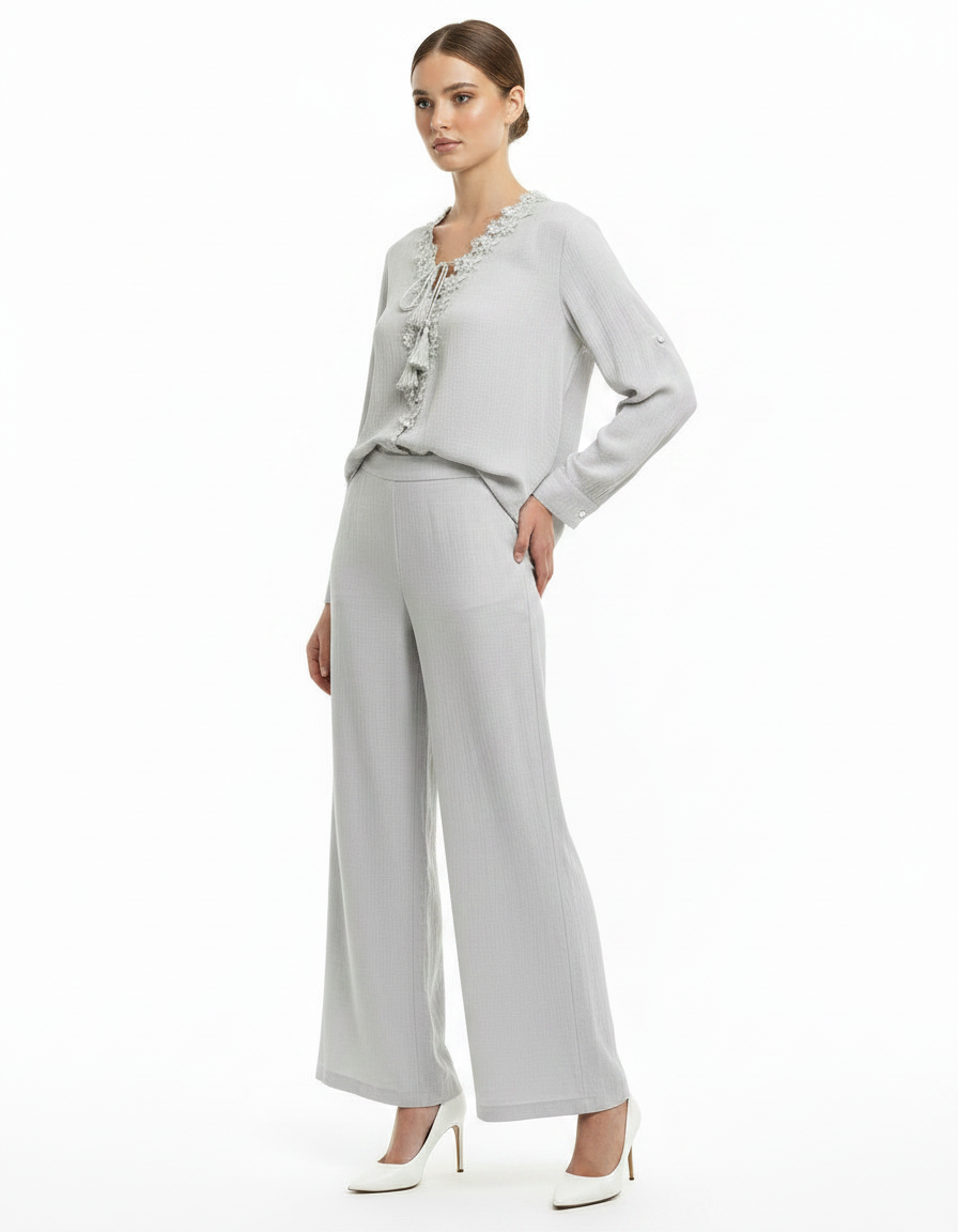 Dalia Cotton Co-ord Set – Button-Front Boat Neck  Elora