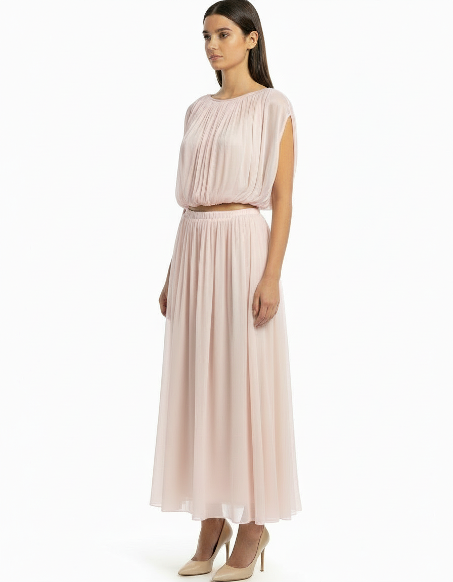 Habiba Elegant Cropped Co-ord Set – Boat Neck  Elora