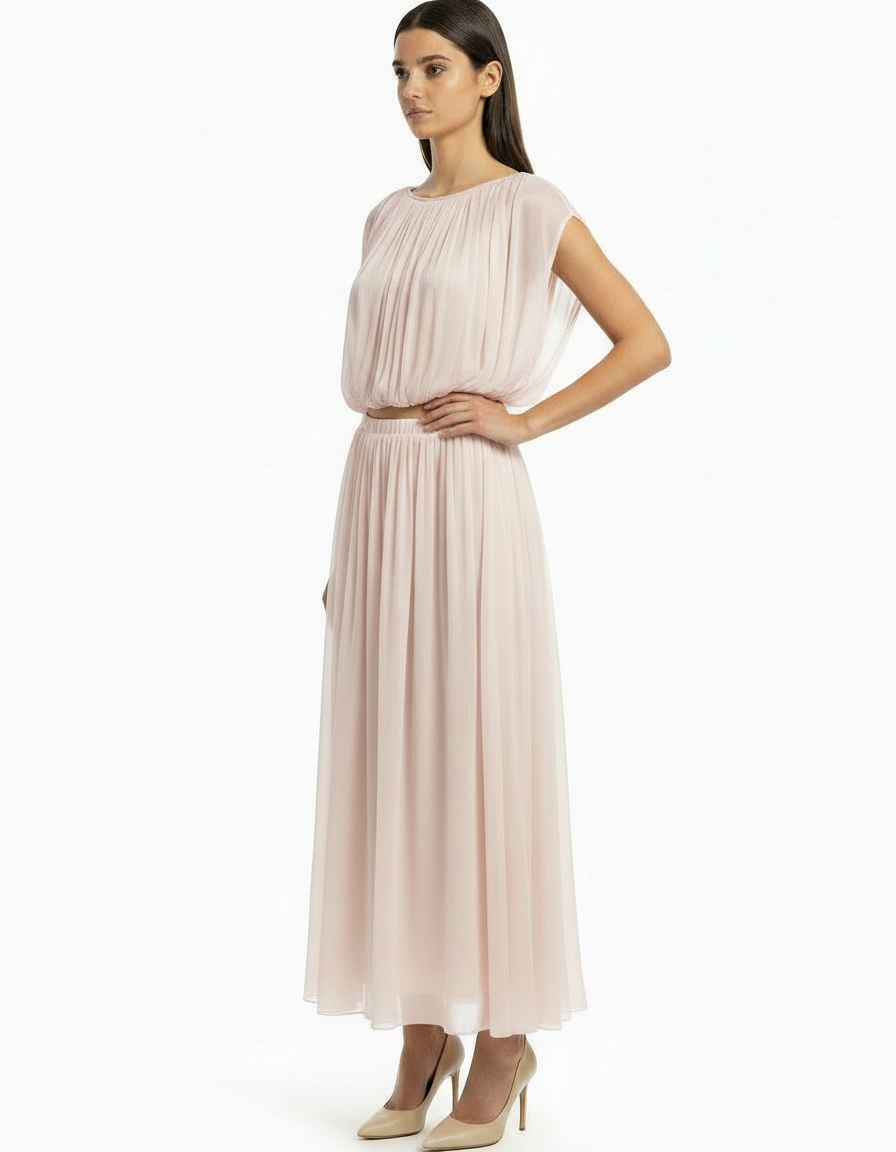 Habiba Elegant Cropped Co-ord Set – Boat Neck  Elora