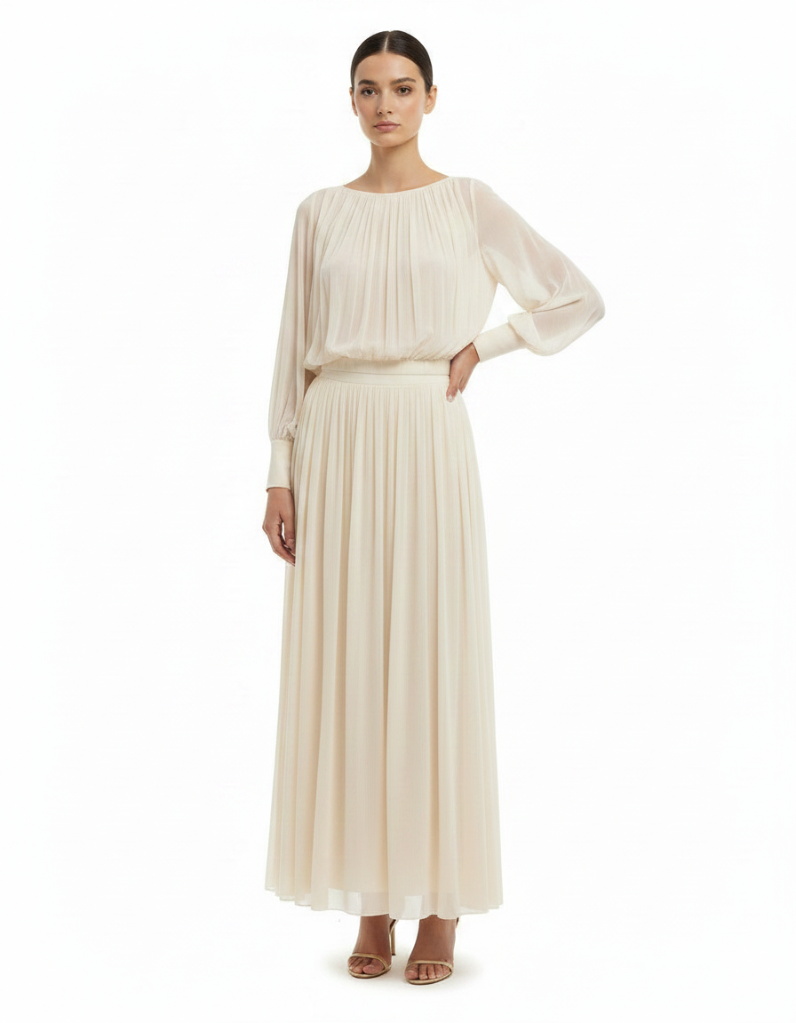 Habiba Elegant Cropped Co-ord Set – Boat Neck  Elora