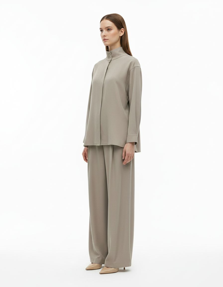 Atheer Everyday Maxi Co-ord Set – Button-Front Long Sleeve
