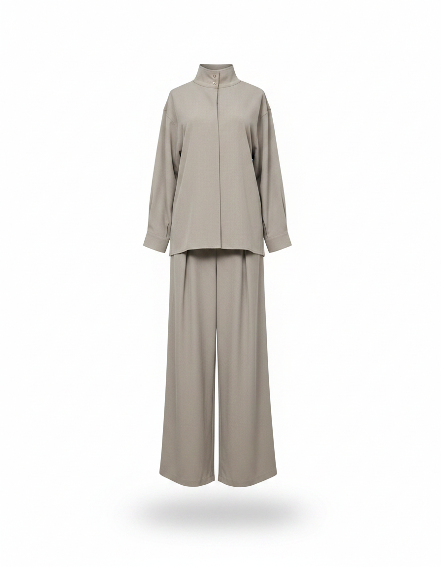 Atheer Everyday Maxi Co-ord Set – Button-Front Long Sleeve