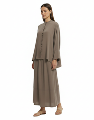 Duaa Viscose Maxi Co-ord Set – Button-Front Long Sleeve