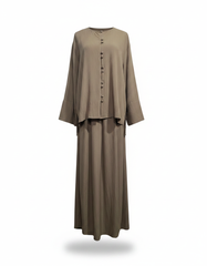 Duaa Viscose Maxi Co-ord Set – Button-Front Long Sleeve