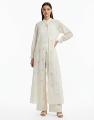 Hala Abstract Maxi Dress Set – Button-Front 3/4 Sleeve  Elora