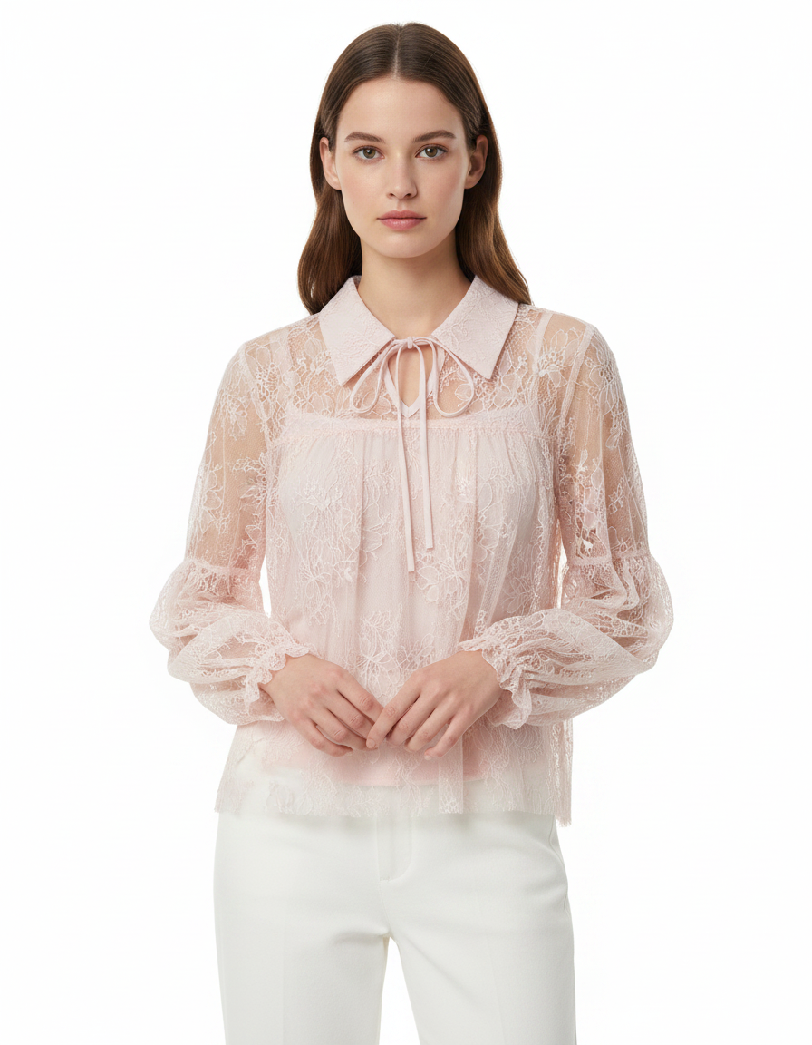 Jihan Boho Cropped Blouse – Collared  Elora