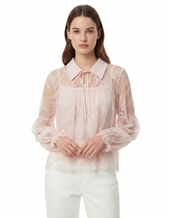 Jihan Boho Cropped Blouse – Collared  Elora