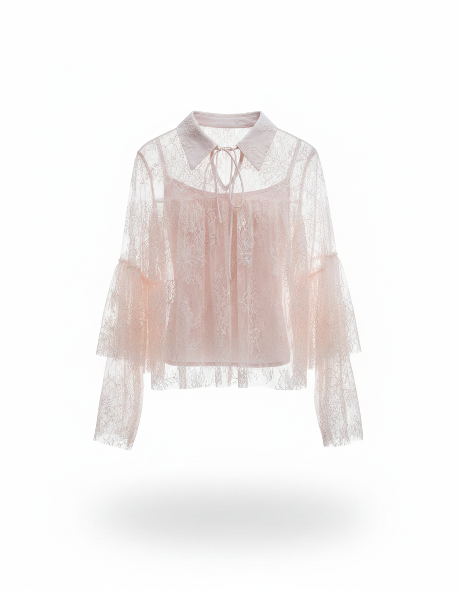 Jihan Boho Cropped Blouse – Collared  Elora