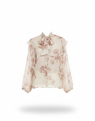 Shaima Floral Blouse – Button-Front Collared