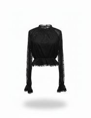 Hafsa Floral Cropped Blouse – Pull-On Long Sleeve  Elora