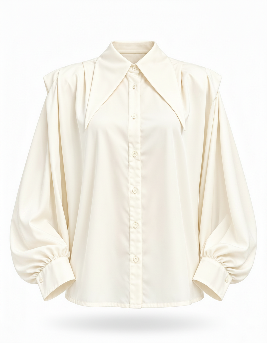 Zeenah Viscose Blouse – Button-Front Collared  Elora