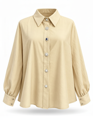 Eiman Everyday Maxi Blouse – Button-Front Collared  Elora