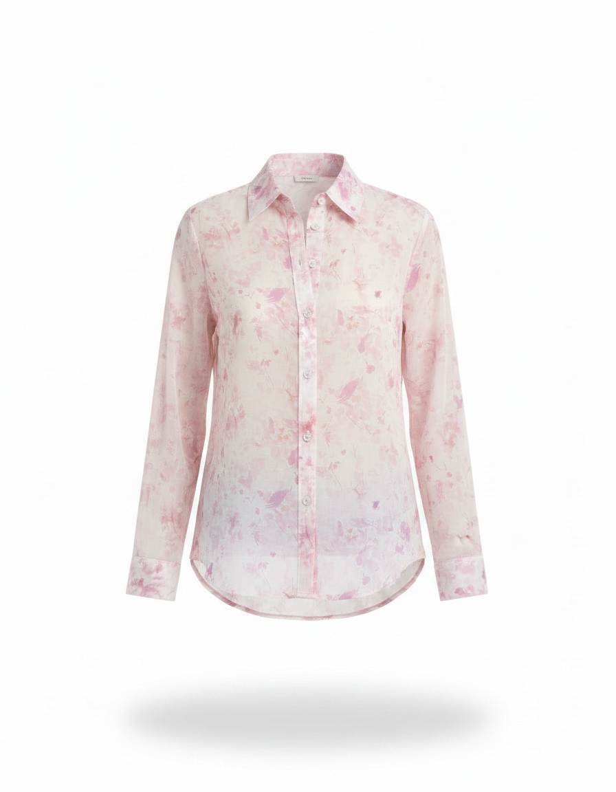 Malak Floral Shirt – Button-Front Collared  Elora