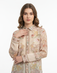 Nada Floral Shirt – Button-Front Collared  Elora