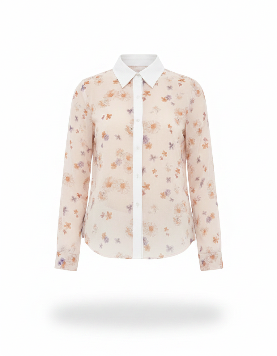 Hind Floral Shirt – Button-Front Collared  Elora