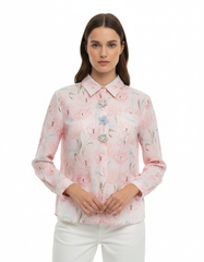 Wardah Floral Shirt – Button-Front Collared  Elora